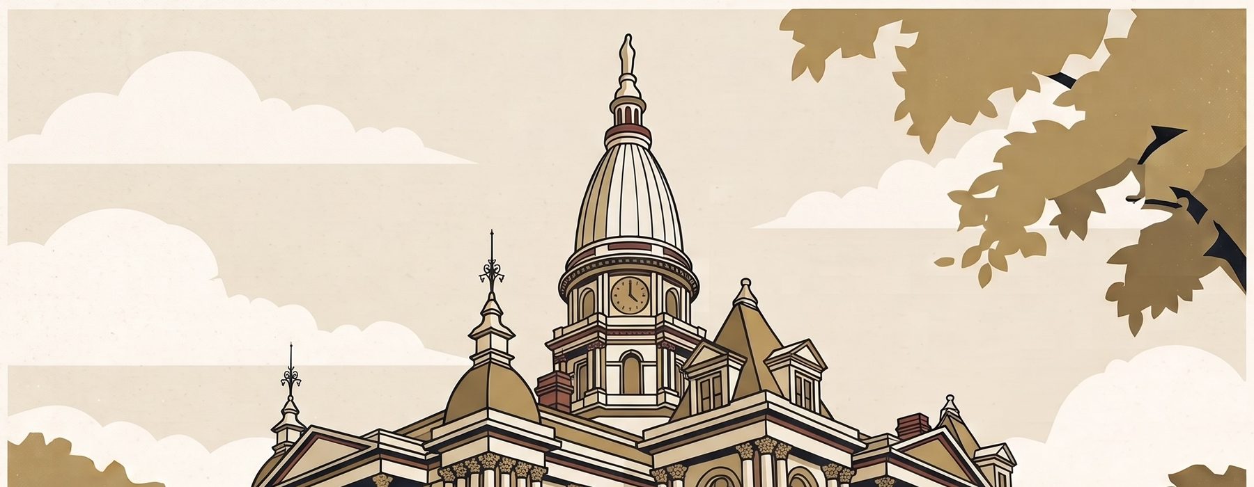 Lafayette, Indiana, vintage travel poster